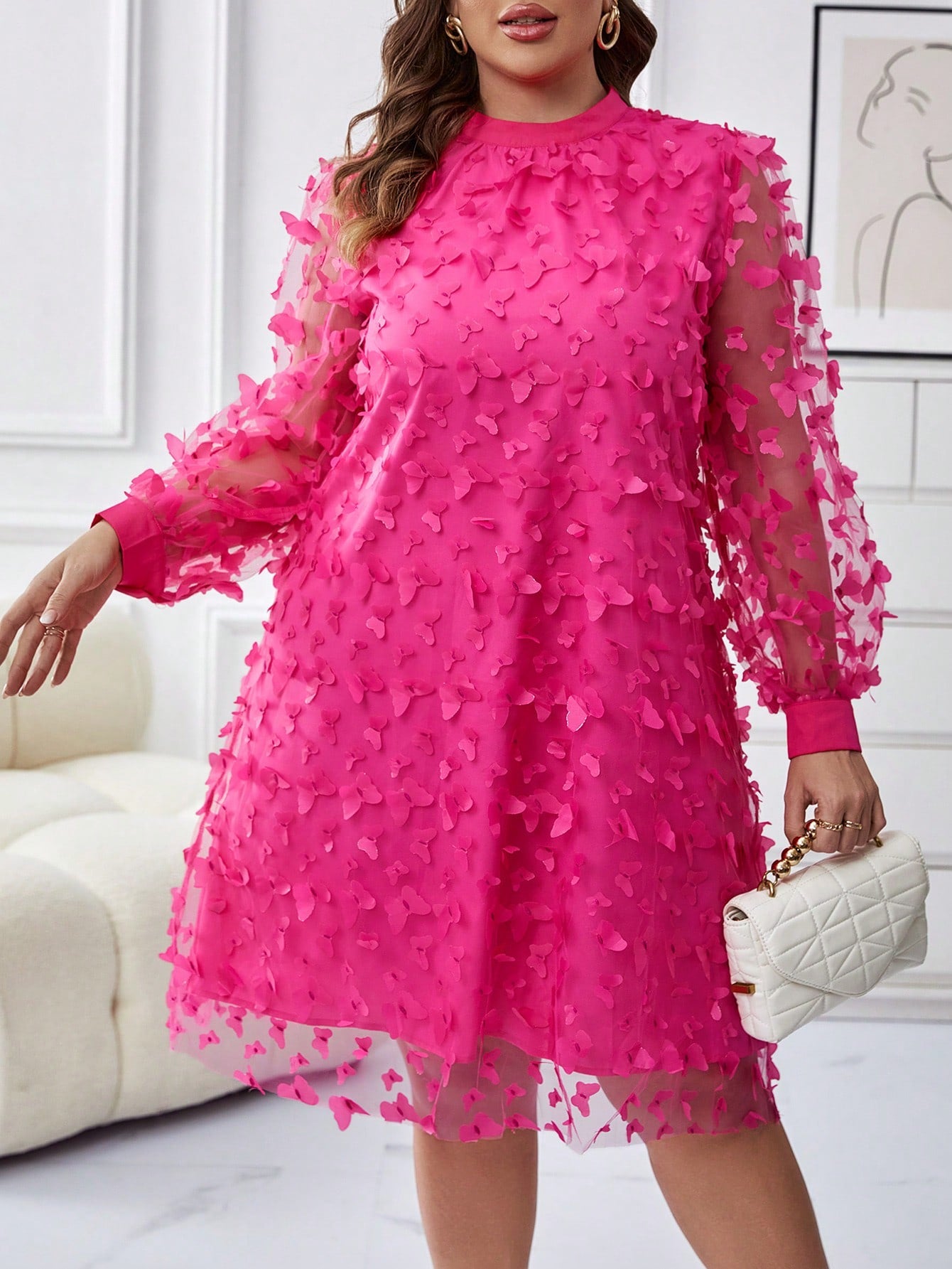 Suknelė su drugeliais SilkySet WD0001 (L-4XL)