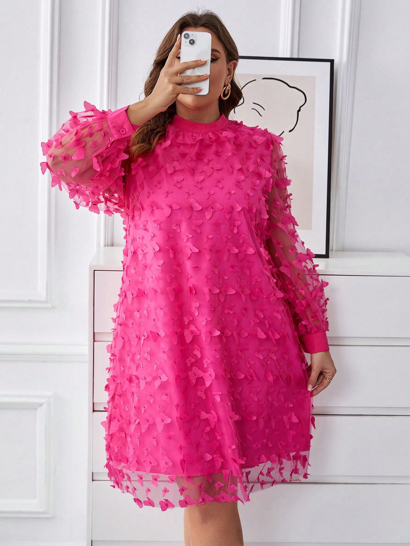 Suknelė su drugeliais SilkySet WD0001 (L-4XL)