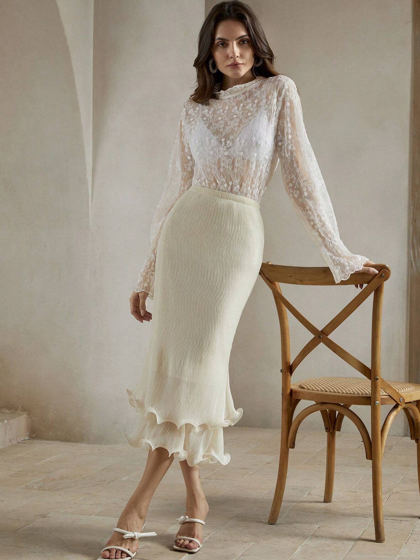 Elegantiškas midi sijonas SilkySet SK0021