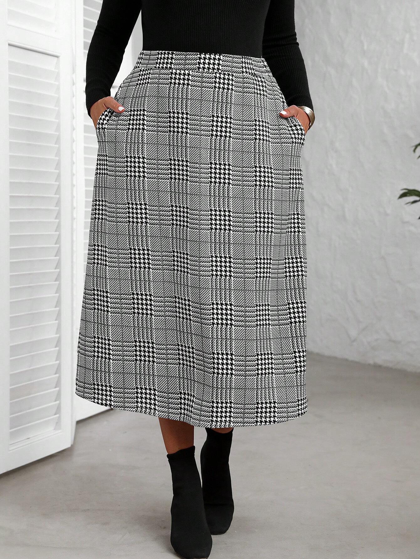 Elegantiškas midi sijonas SilkySet SK0006 (XL-5XL)