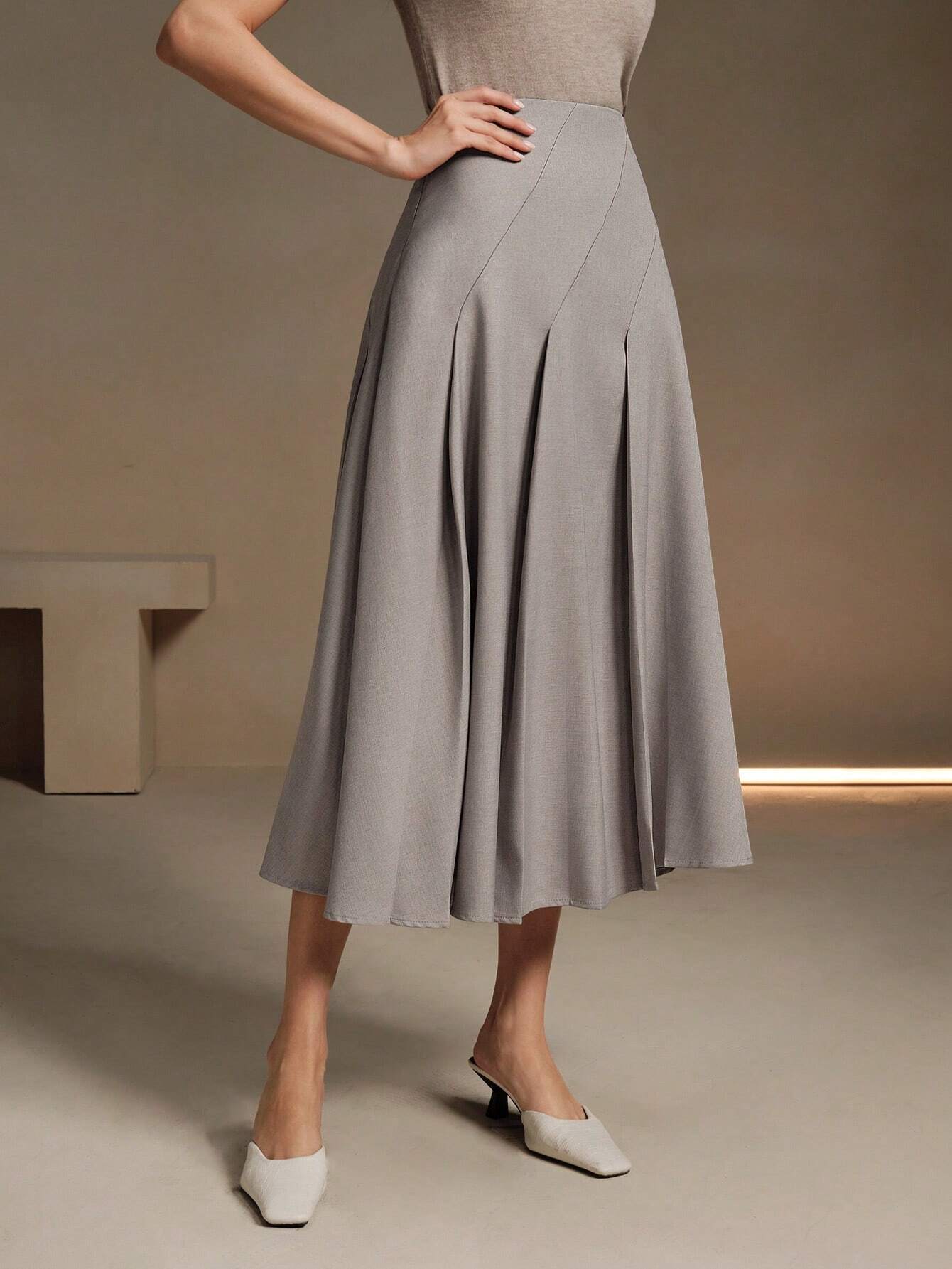 Elegantiškas midi sijonas SilkySet SK0007