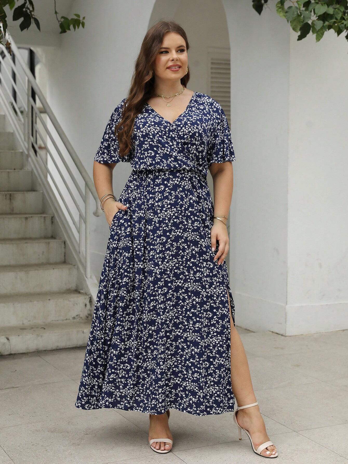 Gėlėta suknelė SilkySet WD0118 (L-5XL)