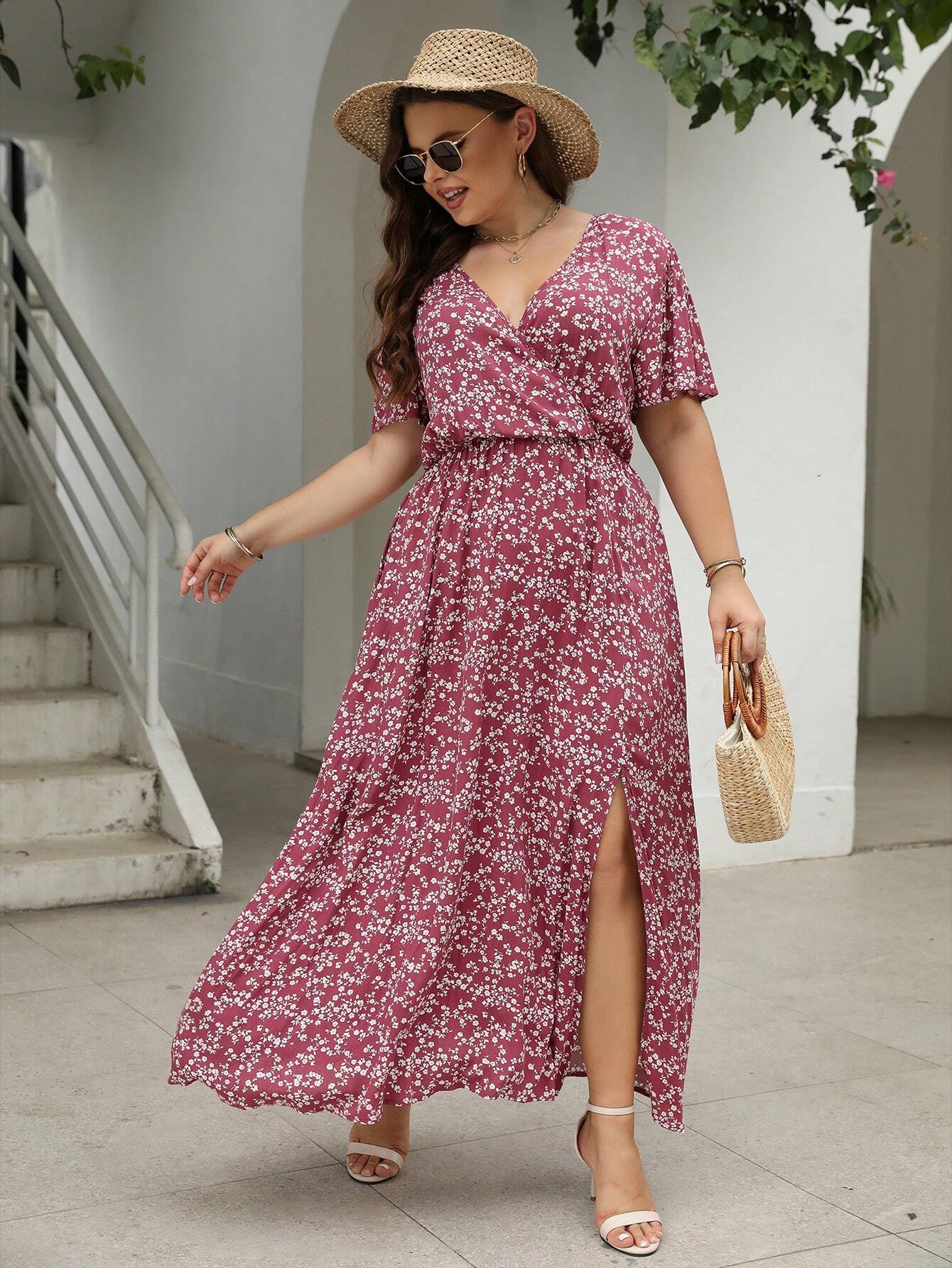 Gėlėta suknelė SilkySet WD0118 (L-5XL)