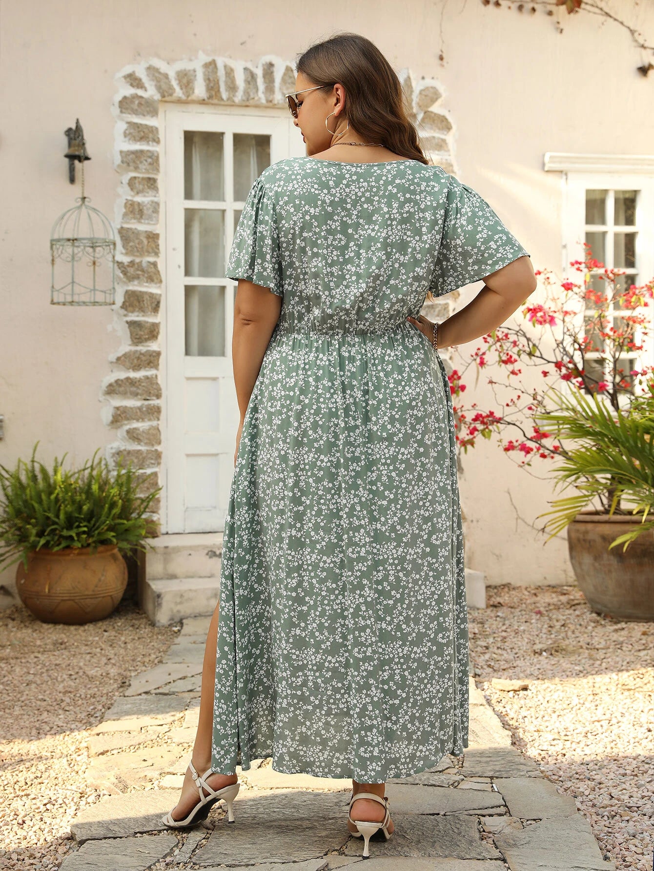 Gėlėta suknelė SilkySet WD0118 (L-5XL)