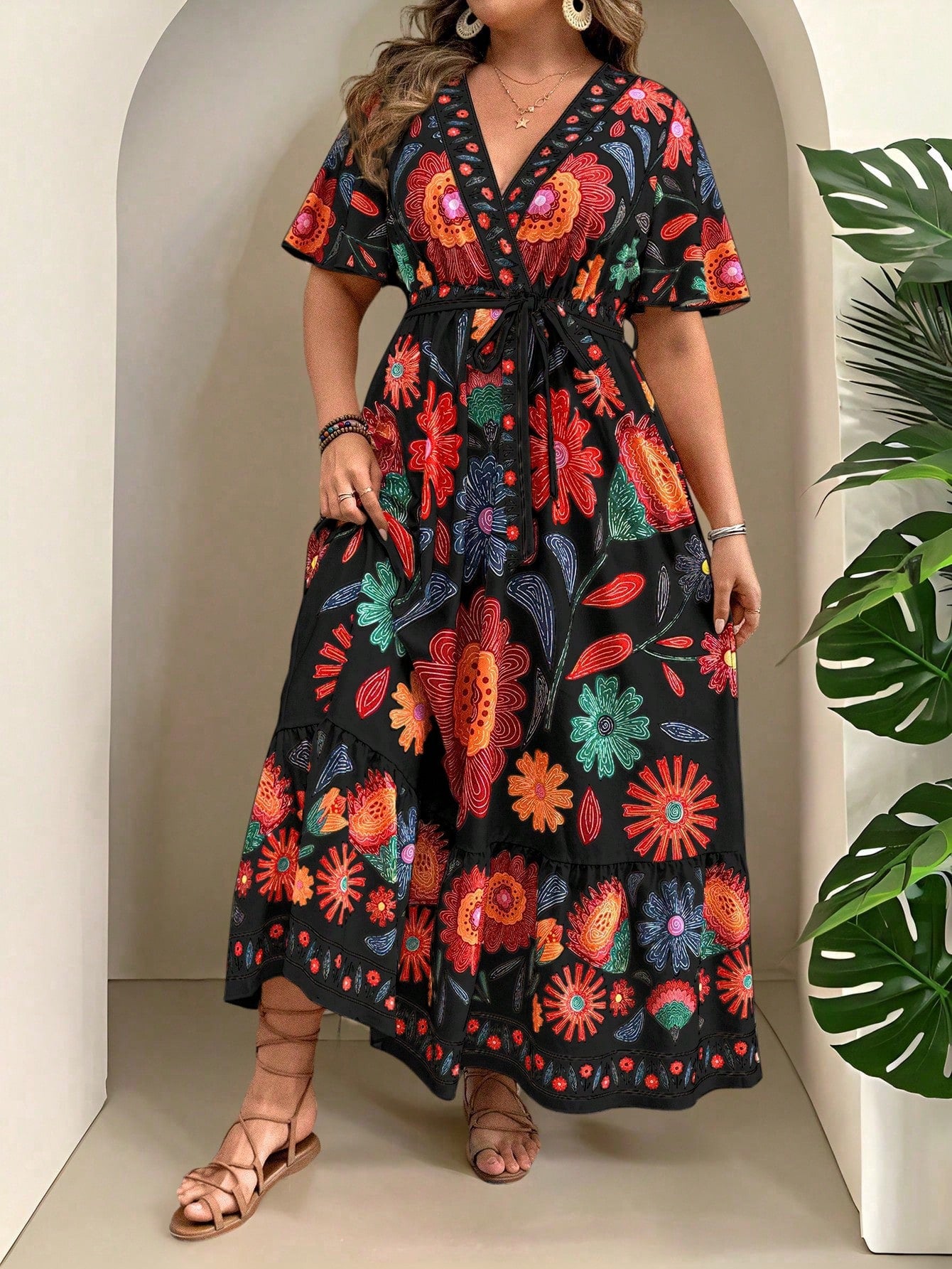 Midi suknelė SilkySet WD0163 (L-4XL)
