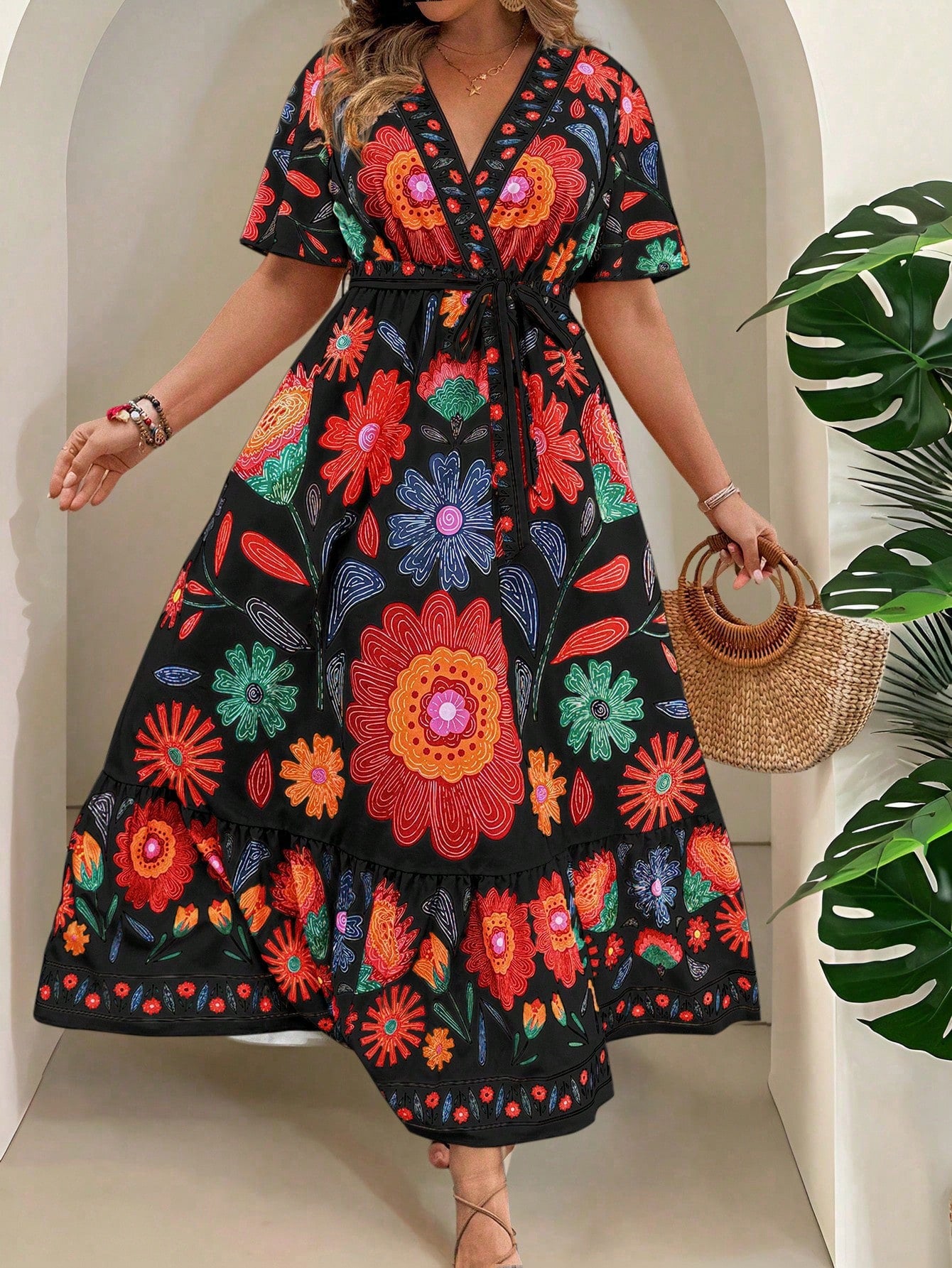Midi suknelė SilkySet WD0163 (L-4XL)