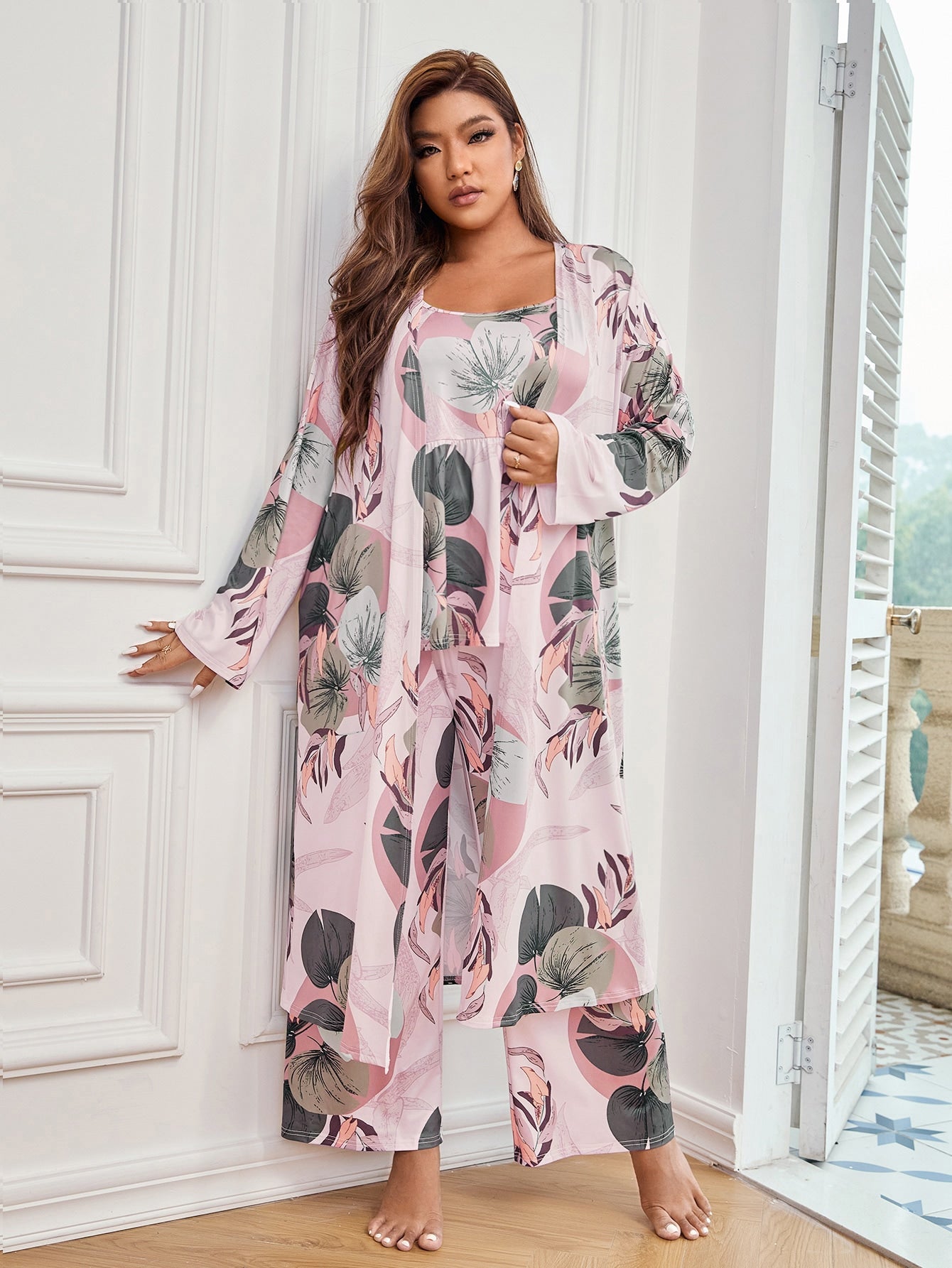 Namų komplektėlis su chalatu SilkySet MN0276 (XL-5XL)