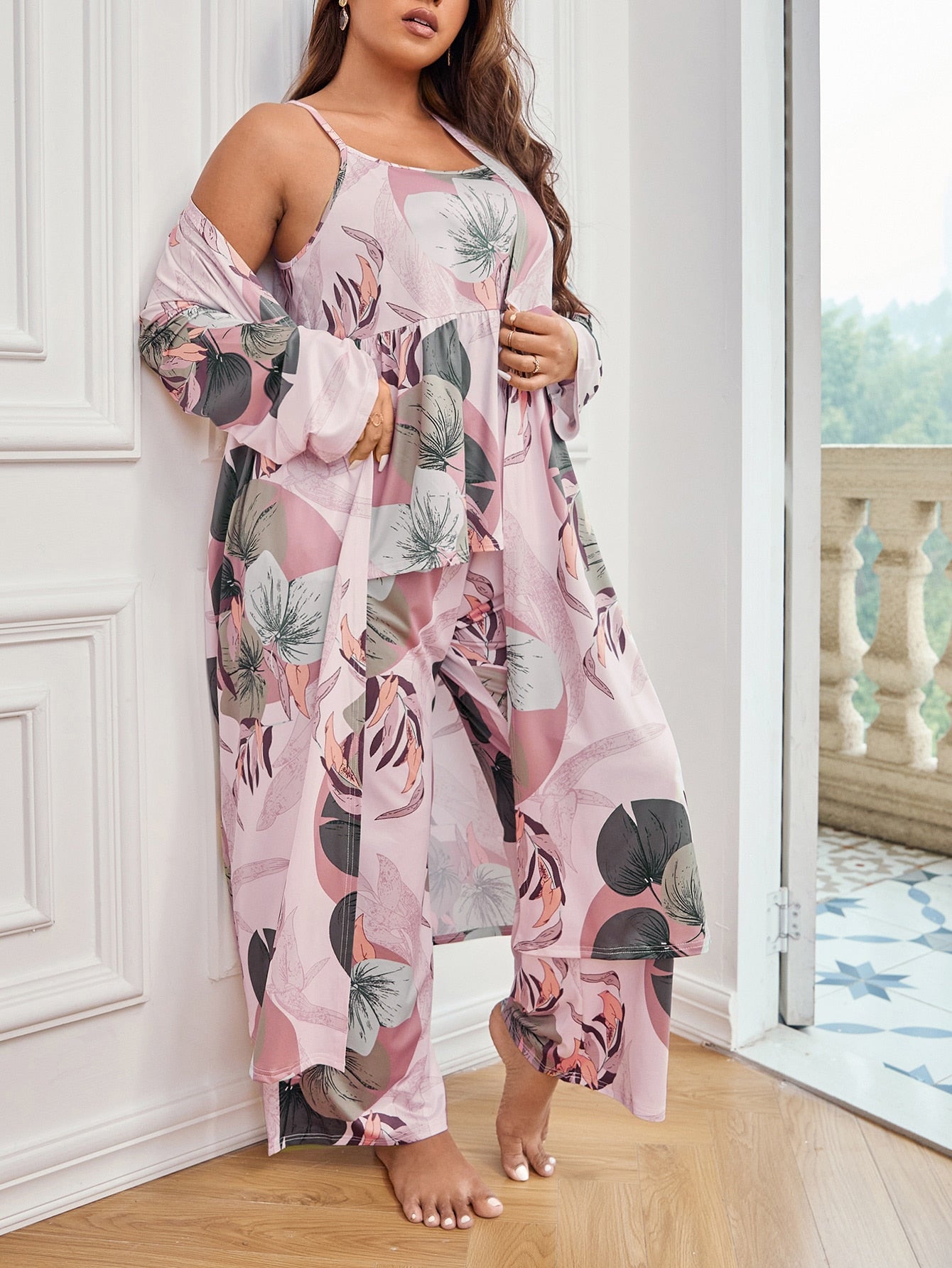 Namų komplektėlis su chalatu SilkySet MN0276 (XL-5XL)