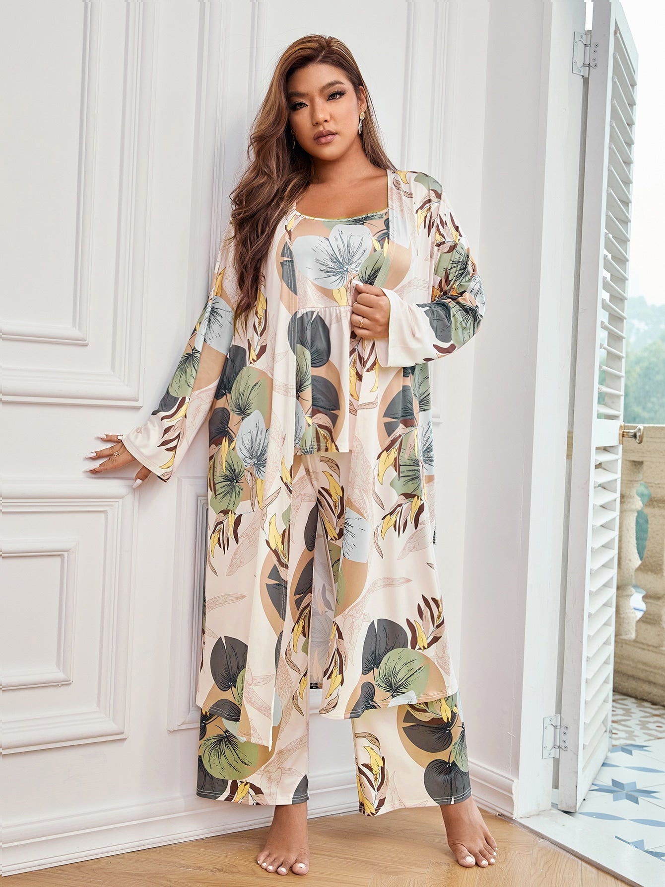 Namų komplektėlis su chalatu SilkySet MN0276 (XL-5XL)