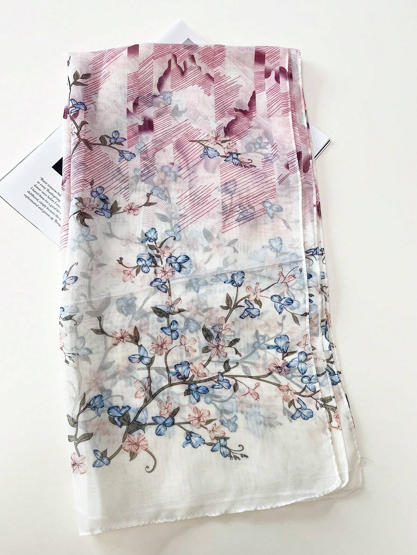 Gėlėtas šalikas SilkySet ML0058