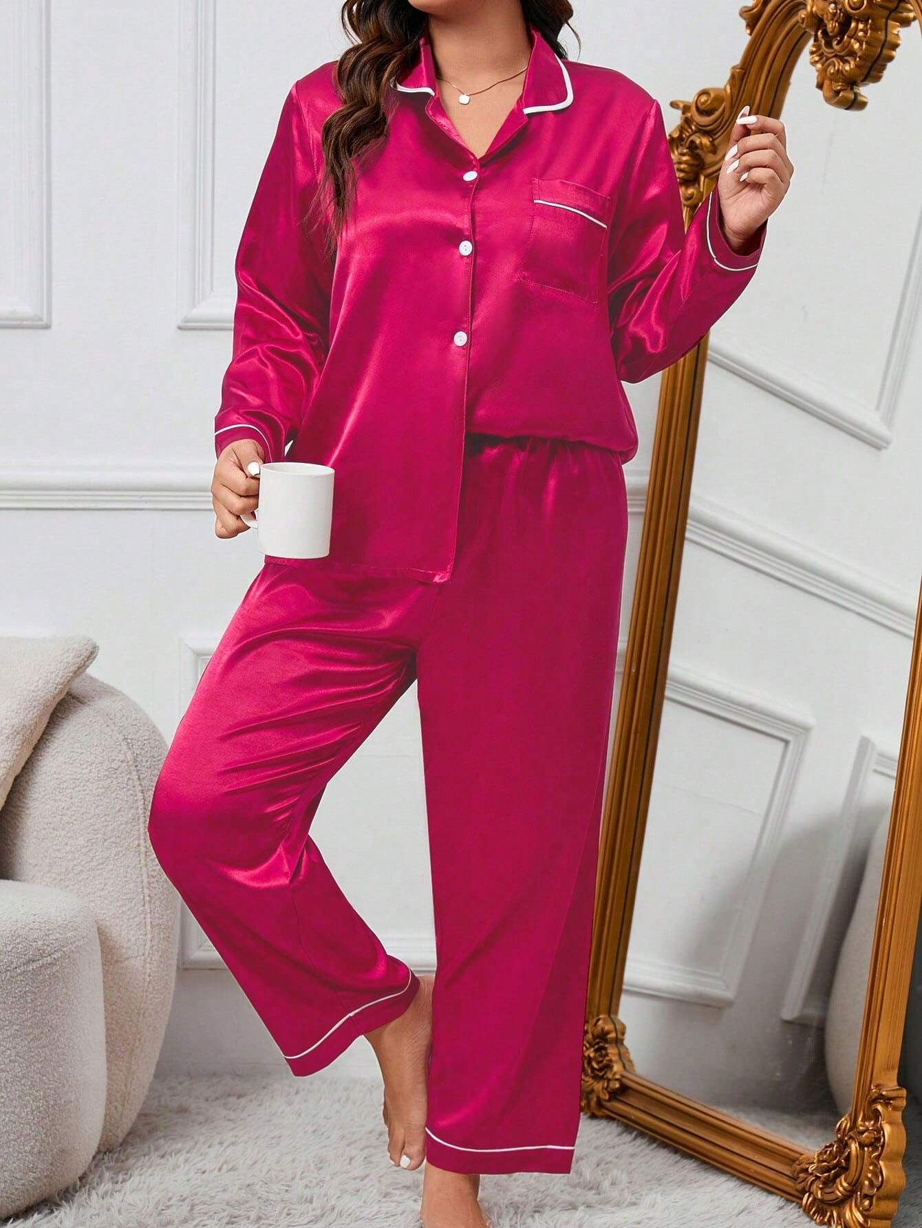 Satino pižama SilkySet MN0305 (XL-5XL)