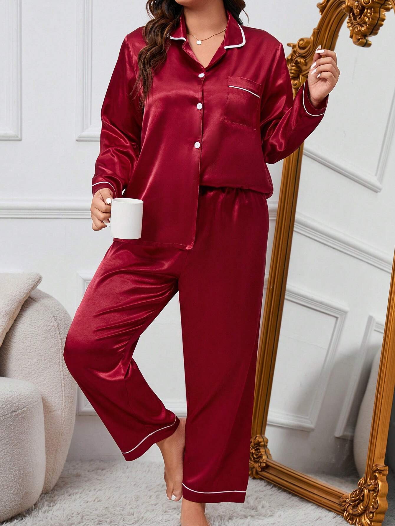 Satino pižama SilkySet MN0305 (XL-5XL)