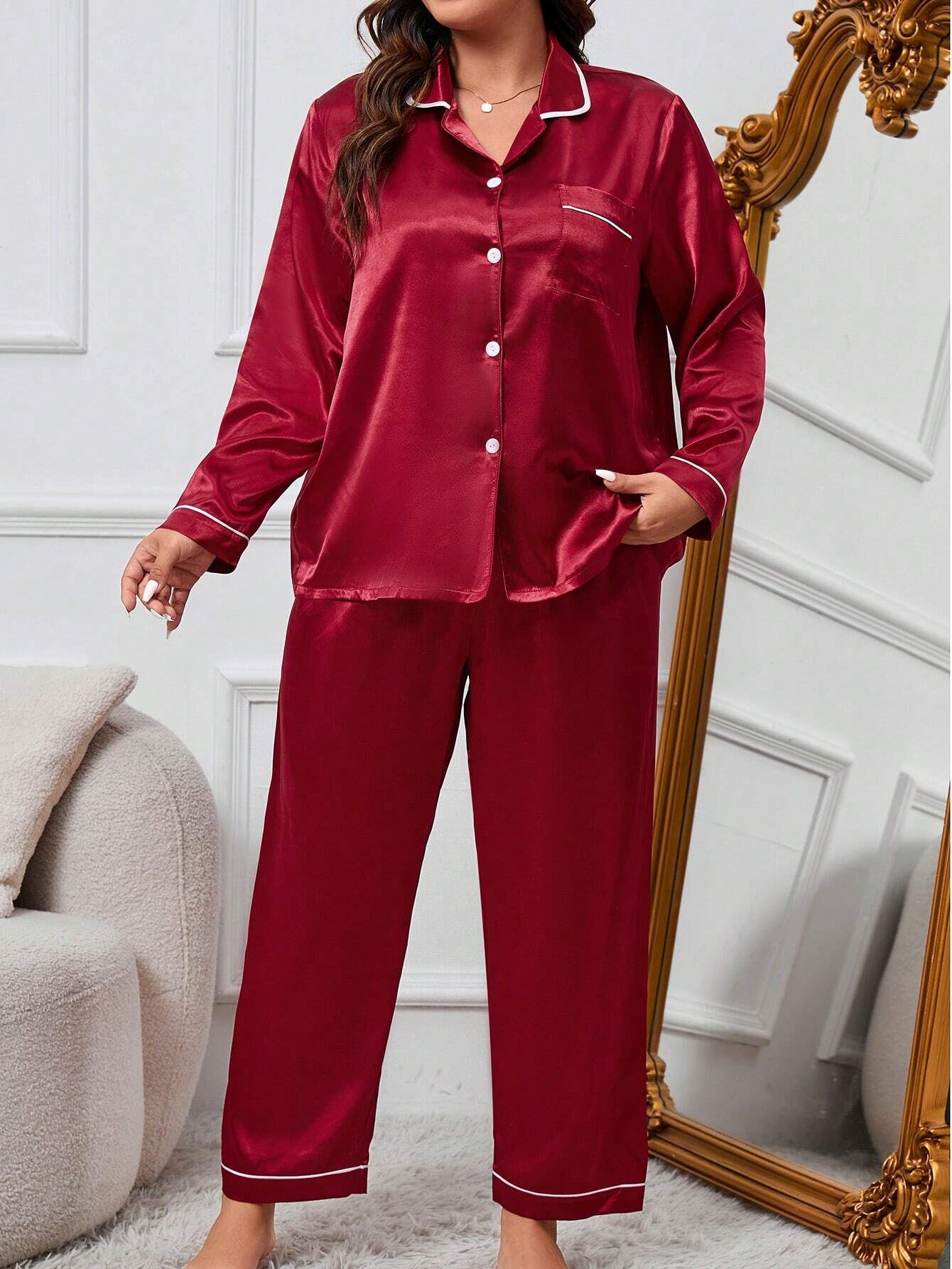 Satino pižama SilkySet MN0305 (XL-5XL)