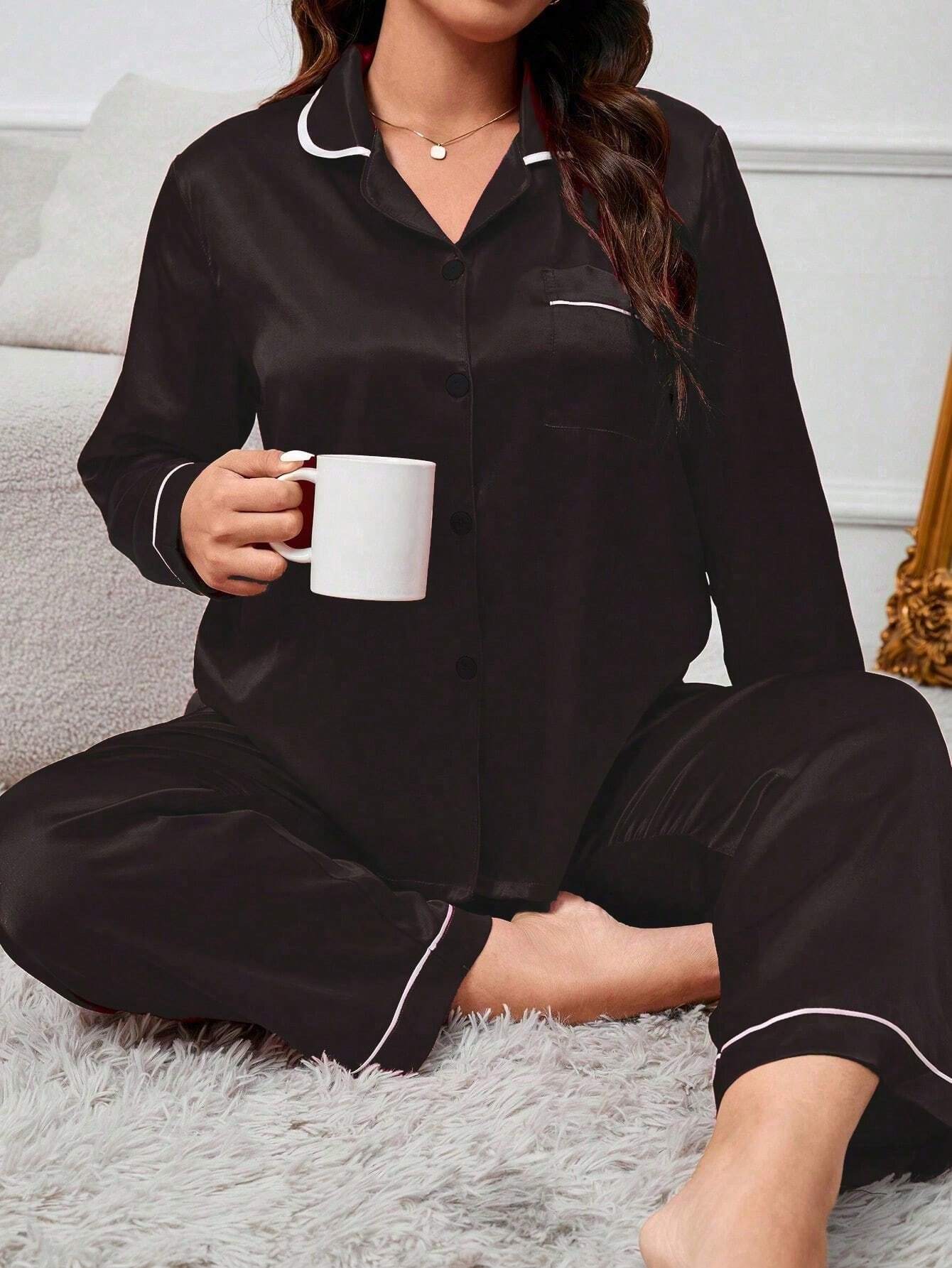 Satino pižama SilkySet MN0305 (XL-5XL)