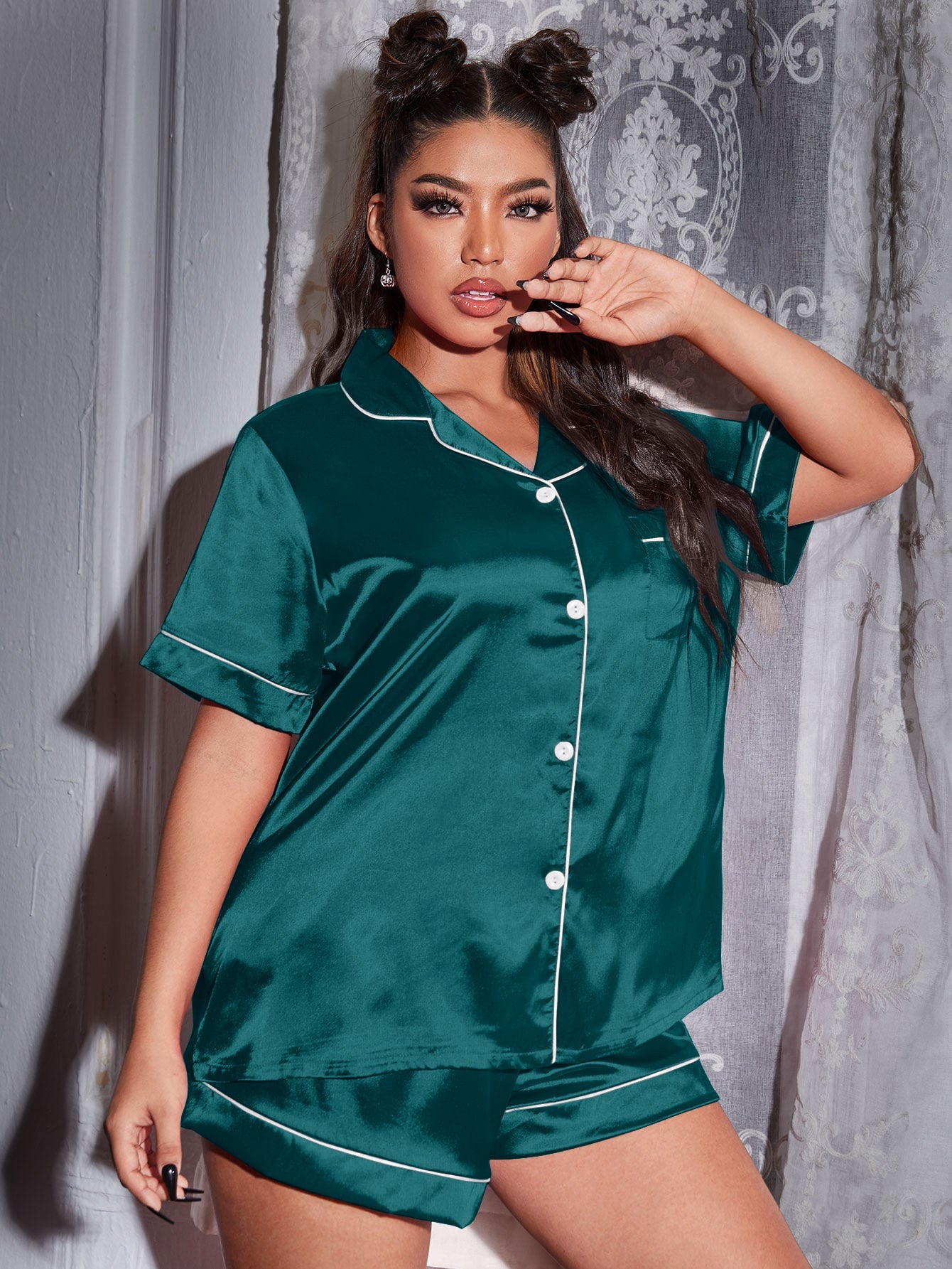 Satino pižama SilkySet MN0143 (XL-5XL)