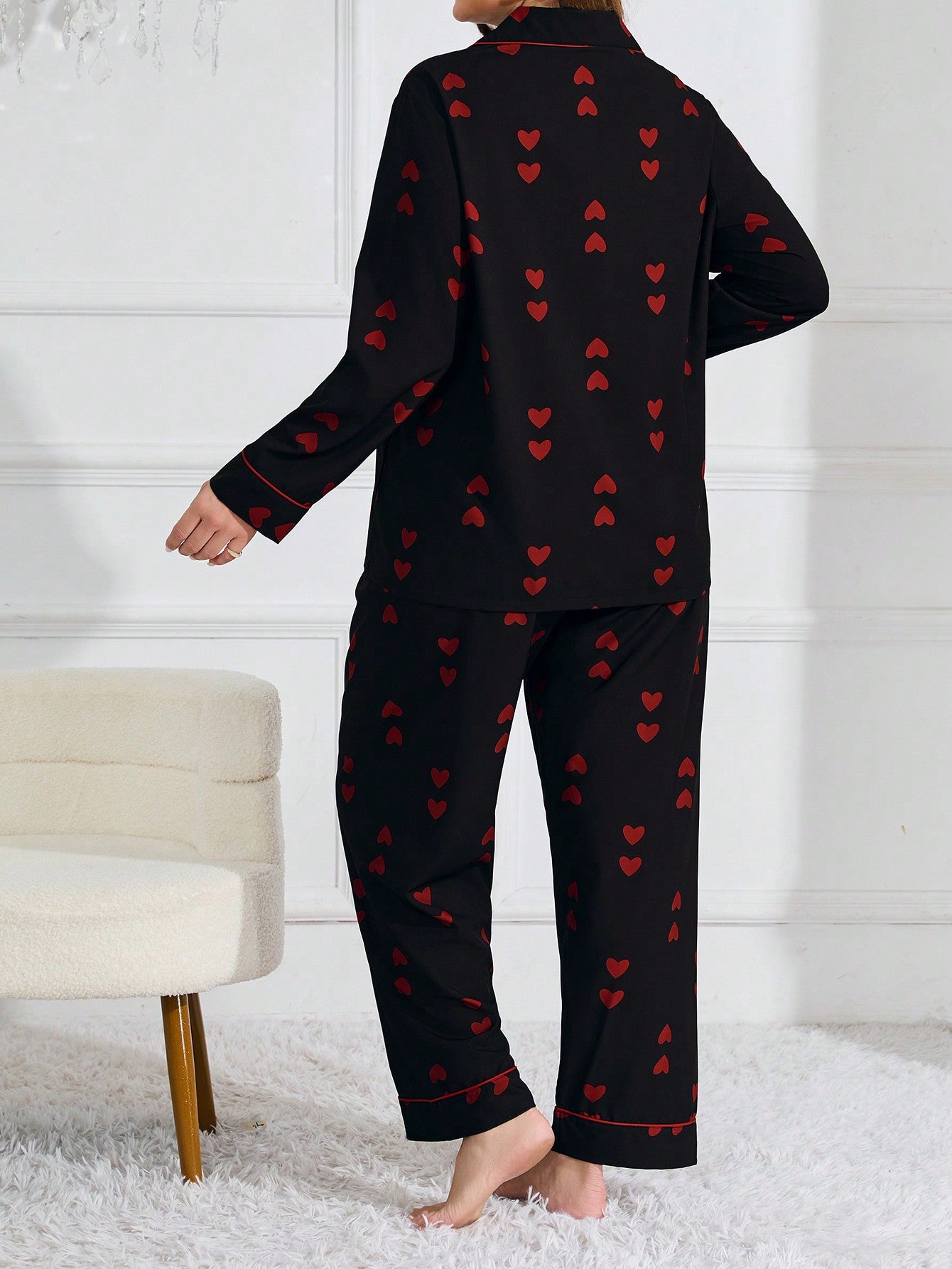 Moteriška pižama su širdelėmis SilkySet MN0451 (XL-5XL)