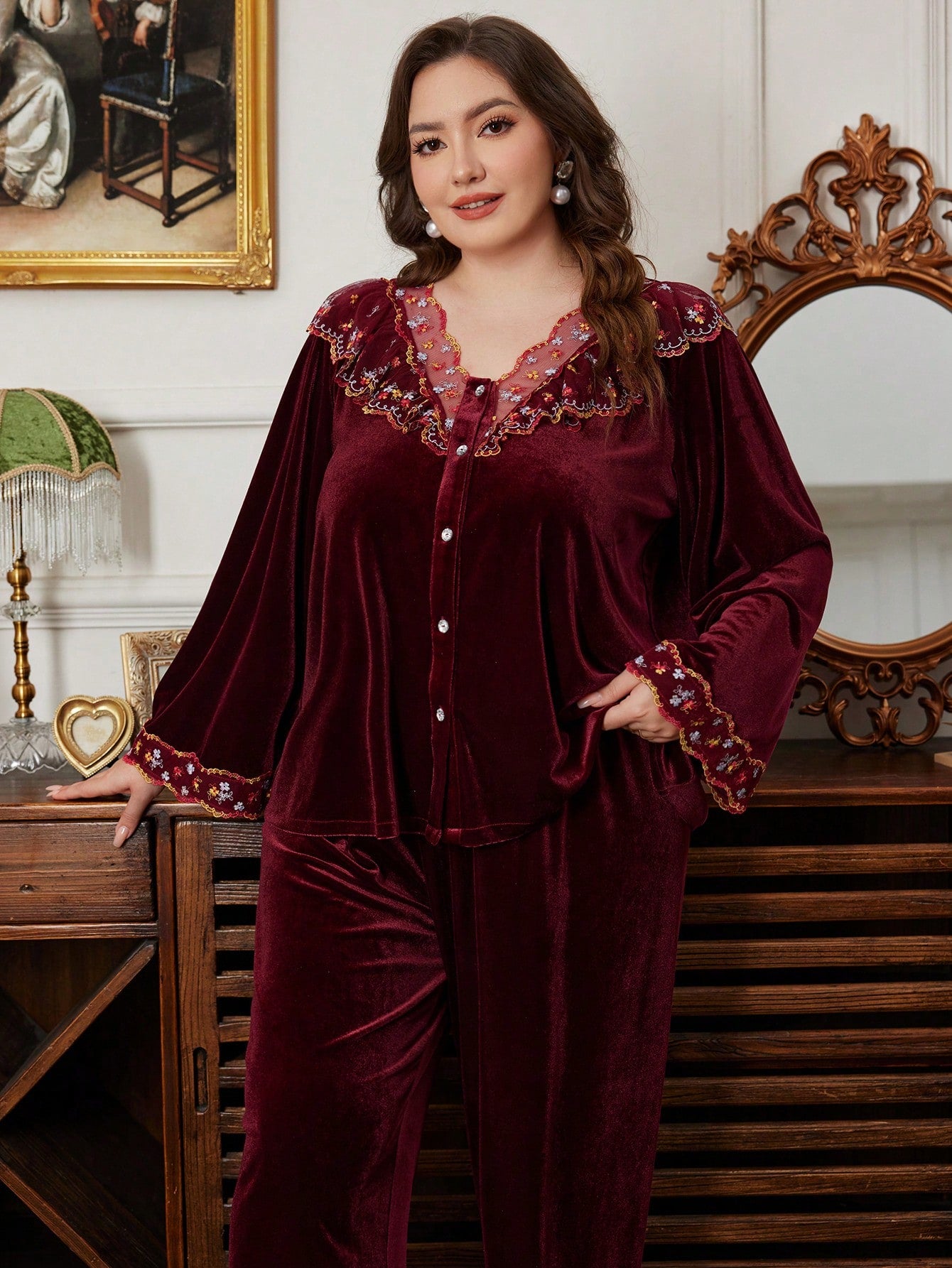 Veliūrinė pižama SilkySet MN0449 (XL-4XL)