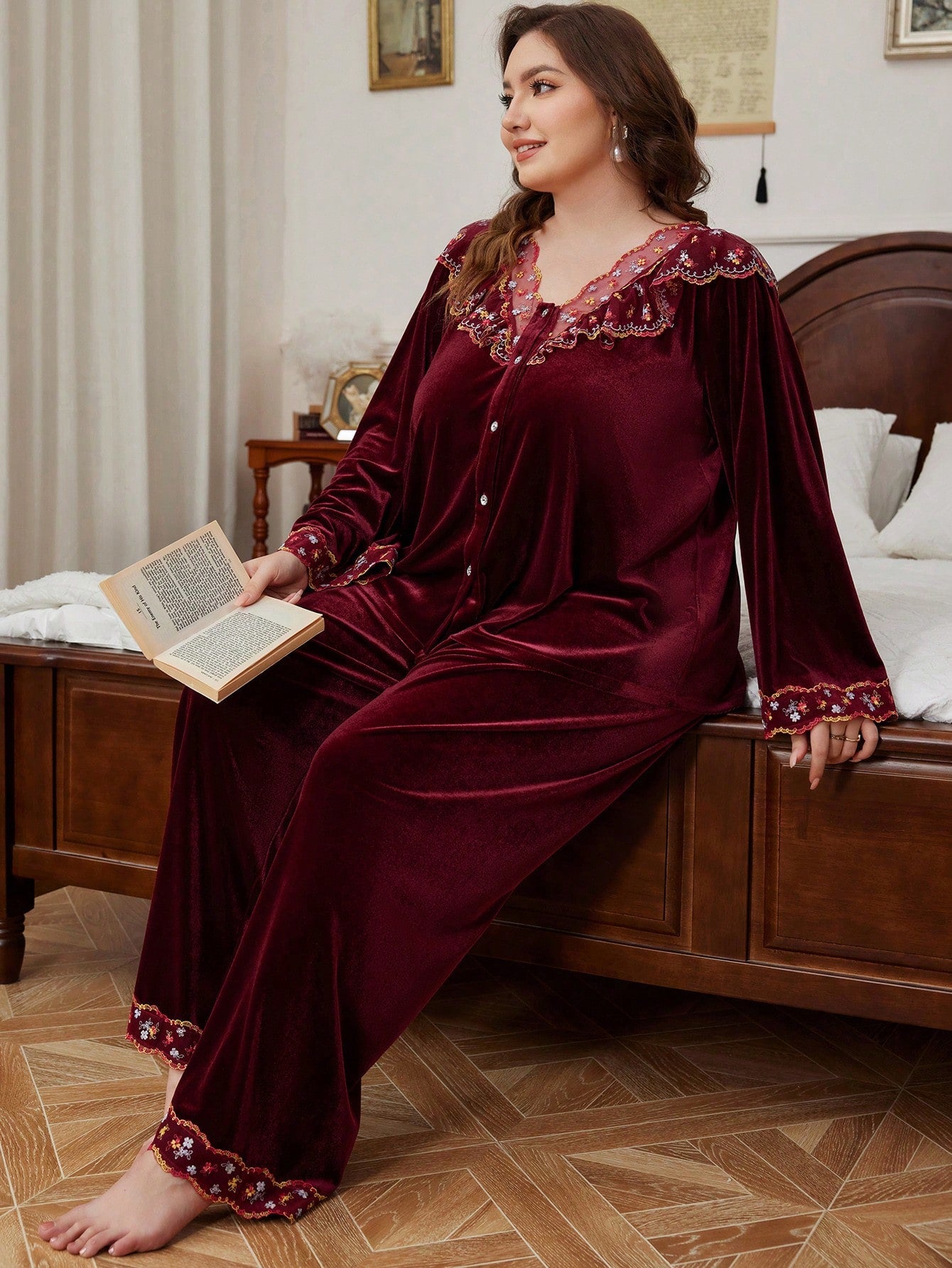 Veliūrinė pižama SilkySet MN0449 (XL-4XL)