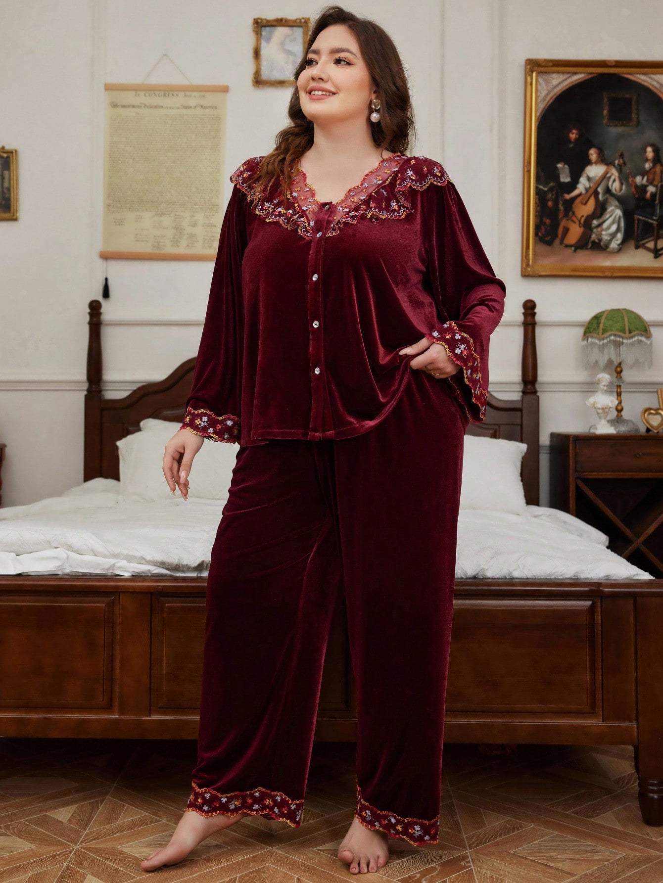 Veliūrinė pižama SilkySet MN0449 (XL-4XL)