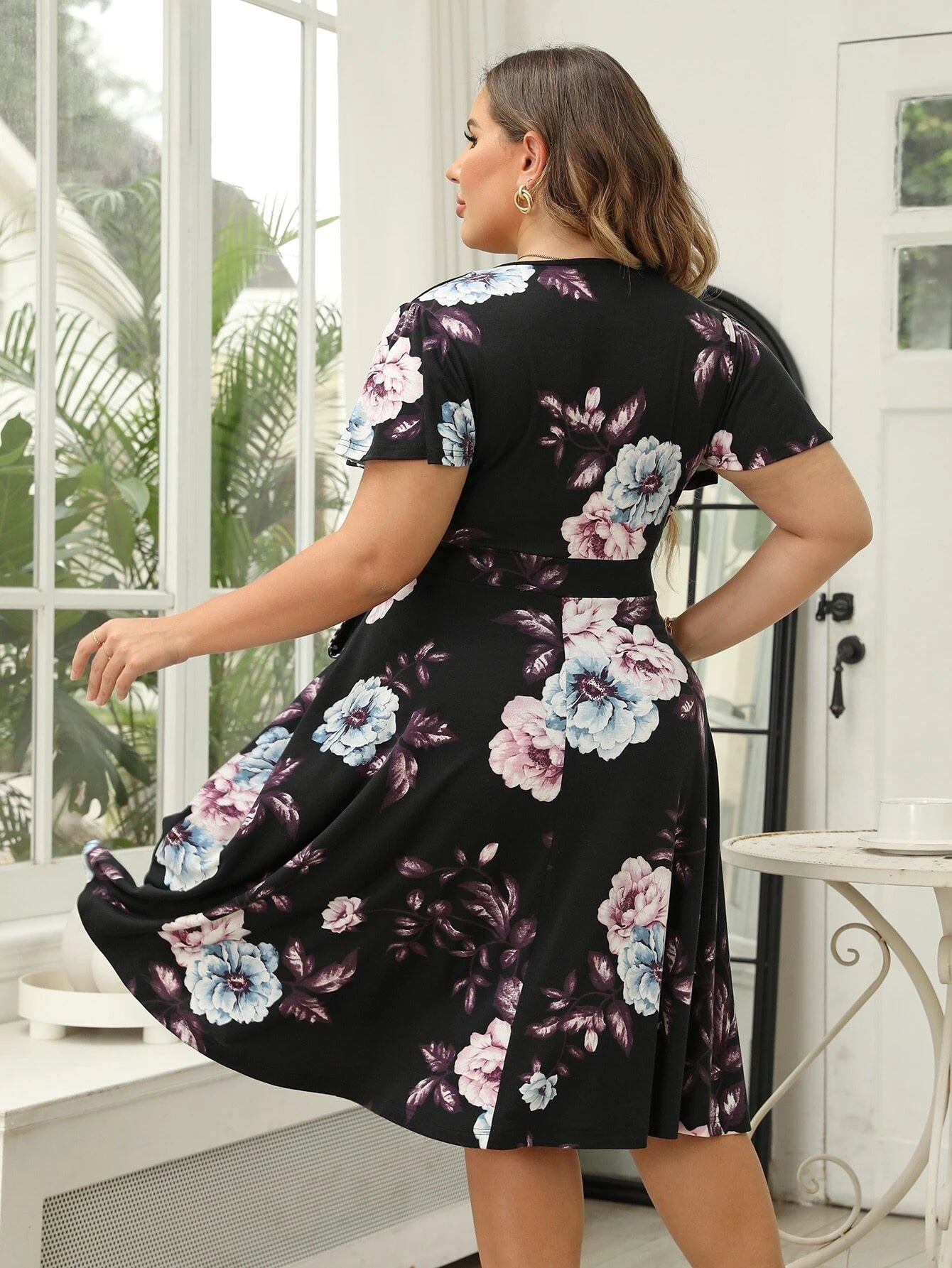 Gėlėta suknelė SilkySet WD0097 (L-4XL)